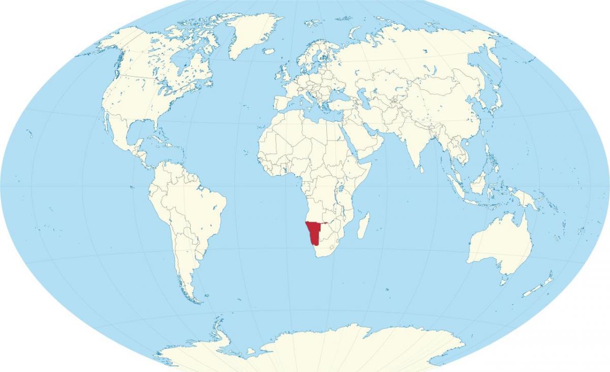 Namibië plek op die wêreld kaart