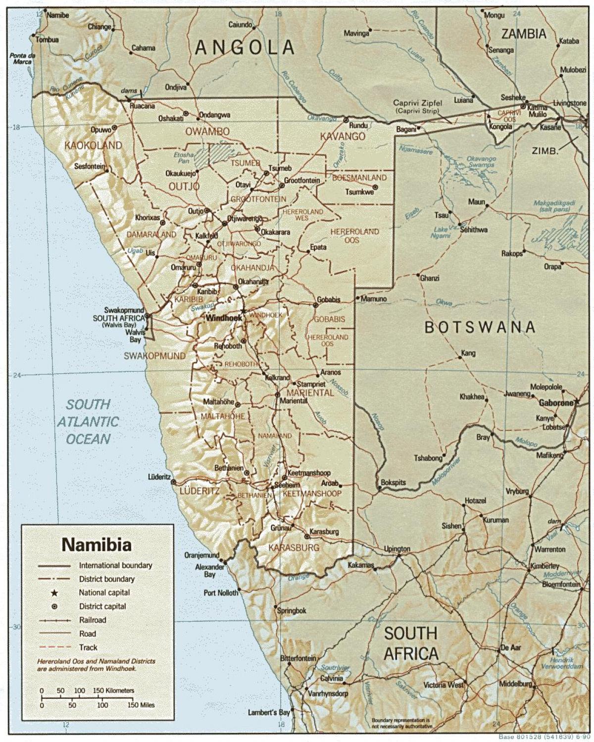 Kaart van Namibië plaas