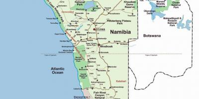 Skedelkus in Namibië kaart